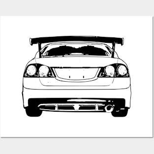 Civic Type R FD2 Back View Sketch Art Posters and Art